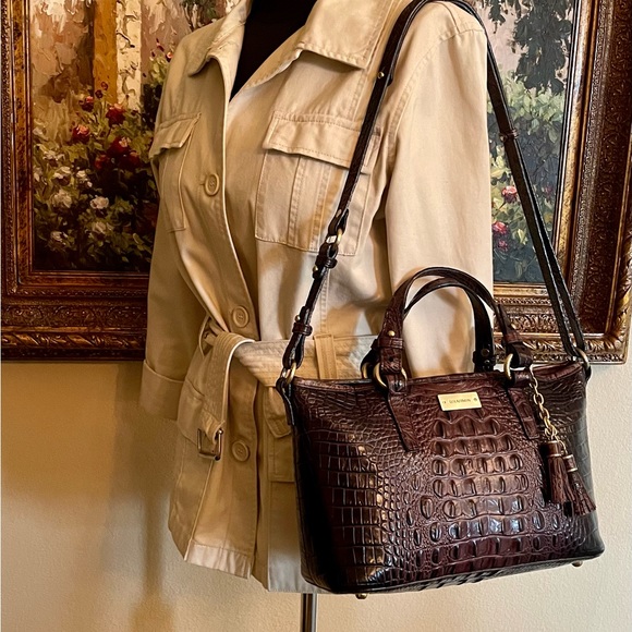 Brahmin Asher Tassel Melbourne Leather Satchel Crossbody - Picture 10 of 10